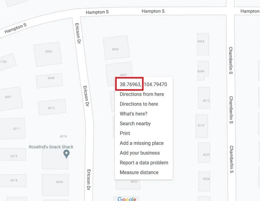 latitude on google maps