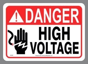 Danger high voltage sign