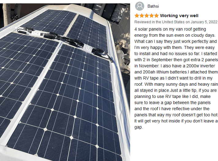 renogy flexible solar panel customer review
