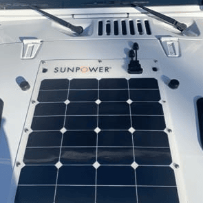 sunpower flexible solar panel on van roof